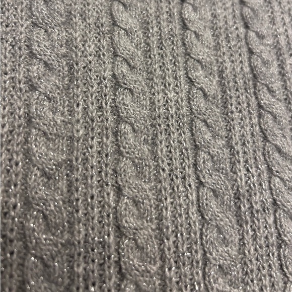 Talbots Plus Metallic Allover Cable Knit Crewneck Sweater - Picture 6 of 10
